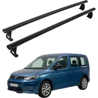 5K Parts Porte-bagages de toit pour Volkswagen Caddy (2003-2020), en aluminium léger, de couleur noire