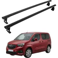 5K Parts Porte-bagages de toit pour Opel Combo, modèles à partir de 2018, barres de toit, aluminium, couleur noir brillant