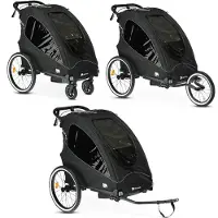Deryan Remorque de vélo et poussette de jogging de luxe – Monoplace – Noir