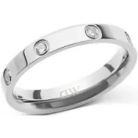 Daniel Wellington Bague en acier d'origine avec zircons en forme de losange Classic Lumine DW0040172 - Circonférence : 60 mm
