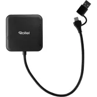 Rollei 4-in-1 Kartenlesegerät SD, CF, MS & microSD (USB 3.0), Lecteur de carte mémoire, Noir