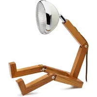Mr. Wattson Lampe de Table , Blanc, Salon / séjour, Bois, Design