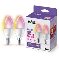 WiZ Connected WiZ Ampoule Bougie - Lumière Blanche et Colorée - E14 - Lot de 2