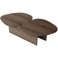 CALICOSY - Table basse double plateau forme organique L125 cm CELESTE