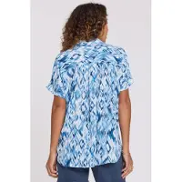 Nydj Becky Short Sleeved Blouse | Blue Visions