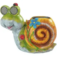 Maximex Solarna figurka ogrodowa ślimak LED, ze świecącymi oczami, 21 x 18,5 cm
