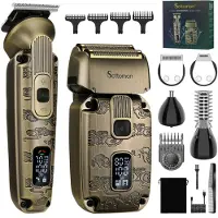 Hatteker Set tondeuse cheveux rasoir oscillante tondeuse poils de nez et sourcils,IPX6