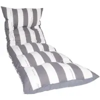 Jardin Privé CANCALE, coussin de sol pour transat, 188 x 56 x 12 cm, gris à rayures