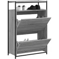vidaXL Armoire à chaussures sonoma gris 75x34x112 cm bois d'ingénierie