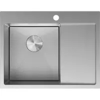 Mexen Exar évier en acier 1 bac avec égouttoir gauche 620 x 480 mm, inox HC - 6431621005L-01HC