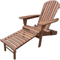 Axi Chaise Alexa Adirondack Coffee – Avec repose-pieds - Chaise de détente en bois avec accoudoirs – Pliable - Dossier haut - Chaise de jardin – 147 x 78,5 x 89 cm – 100 % bois de pruche certifié FSC