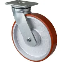BS Rollen BS Roulettes Roulette pivotante pour charges lourdes RC100 diamètre 250mm capacité de charge 1300kg roue en polyuréthane plaque 138x110mm - RR100.C10.250
