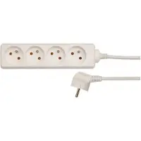 VOREL Rallonge Blanc 4 Prises 3.0M Avec Terre 72505