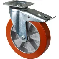 BS Rollen BS Roulettes Roulette pivotante L620.B90.250 avec frein diamètre 250mm capacité de charge 1000kg plaque 135x110mm - L620.B90.250