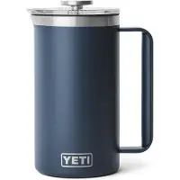 Yeti Rambler French Press 34oz Twist-To-Lock Lid, Navy Blue, cafetière à piston isotherme, 1L
