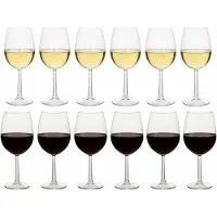 Cookinglife Set de verres à vin - Verres à vin rouge/blanc - Milena - 12 pièces
