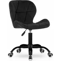 Leobert Valora NOTO Chaise pivotante en velours noir | Chaise pivotante en velours noir élégant