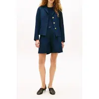 Tommy Hilfiger pour femme. WW0WW49335 Blazer slim avec boutons dorés marine (36), Casuel, Polyester
