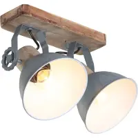Steinhauer Spot - gris - Gearwood - bois métal - spot en saillie - E27 - 7969GR -