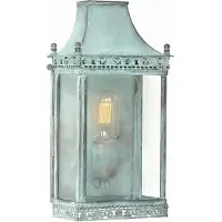 Elstead Lighting Applique d'extérieur Regents Park, verre vert, 1xE27x60W, laiton, dim. : 35x18,5x10 cm, IP44, Elstead