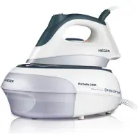 Haeger SS-24S.005A Fer à repasser à vapeur Semelle en acier inoxydable 2400 W Noir, Blanc