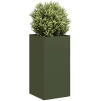 vidaXL Jardinière vert olive 40x40x80 cm acier laminé à froid
