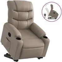 vidaXL Fauteuil relax avec releveur Cappuccino-Brun Similicuir