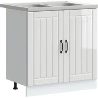 vidaXL Meuble sous-lavabo Lucca, 2 pièces, blanc brillant