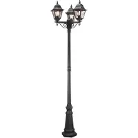 Elstead Lighting Lanterne de jardin 227 cm Norfolk 3xE27 noire Elstead NR8-BLK