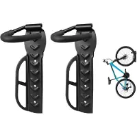 TJ Trading Support mural pour vélos TOJ, lot de 2 – Crochets pour vélos jusqu'à 30 kg – Pour pneus jusqu'à 60 mm – Support mural pour vélos avec fixation à 4 points – Matériel de montage inclus