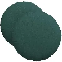 vidaXL Coussins De Siège 2 Pcs Vert Foncé Ø40 X 13 Cm Tissu