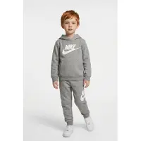 Nike Survêtement gris chiné / blanc