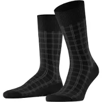 Falke Chaussettes noir, A carreaux