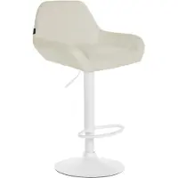 CLP Tabouret de bar Braga tissu blanc