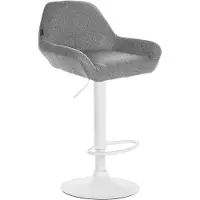 CLP Tabouret de bar Braga tissu blanc
