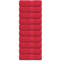 vidaXL Serviettes de toilette 10 pièces FROGN Rouge 30 x 30 cm 100 % coton