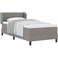 vidaXL Lit boxspring avec tête de lit taupe 90 x 200 cm Tissu