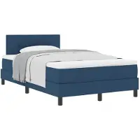 vidaXL Lit boxspring avec tête de lit bleu 120 x 190 cm Tissu