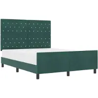 vidaXL Lit boxspring avec tête de lit vert foncé 140 x 190 cm velours