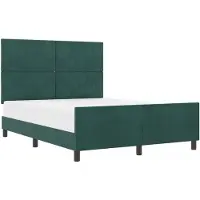 vidaXL Lit boxspring avec tête de lit vert foncé 140 x 200 cm velours