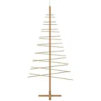 vidaXL Arbre de Noël en bois avec support Marron 210 cm Bambou