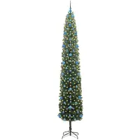 vidaXL Sapin de Noël artificiel Vert 270 cm PVC et acier et plastique