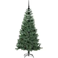 vidaXL Sapin de Noël avec 150 LED avec support Vert 120 cm PVC