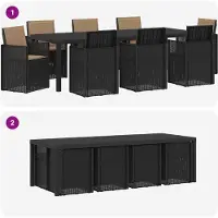 vidaXL Ensemble de jardin pour repas, 9 pièces, anthracite et beige, en polypropylène