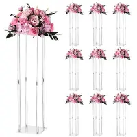 Vevor Support Fleur Mariage Colonne Lot de 10 Support Fleur Centre de Table Mariage Acrylique 80 cm Présentoir Floral pour Fêtes