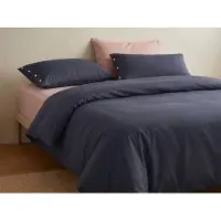 Yumeko - Parure de lit - Jersey De Coton - 200x220 - Bleu