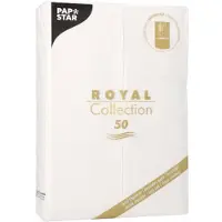 Papstar ROYAL Collectionblanc avec pliage des couverts ROYAL Collection (50 pcs, 30 x 48 cm)