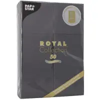 Papstar ROYAL Collectionnoir avec pliage des couverts ROYAL Collection (50 pcs, 48 x 48 cm)
