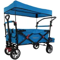 FUXTEC FUXLIFE by Chariot pliant FX-CT800 Comfort - Turquoise | Chariot de transport avec auvent | Extension d'espace intérieur Turquoise