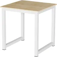 Vdd Table de cuisine - table bureau - 75 cm x 75 cm - blanc marron